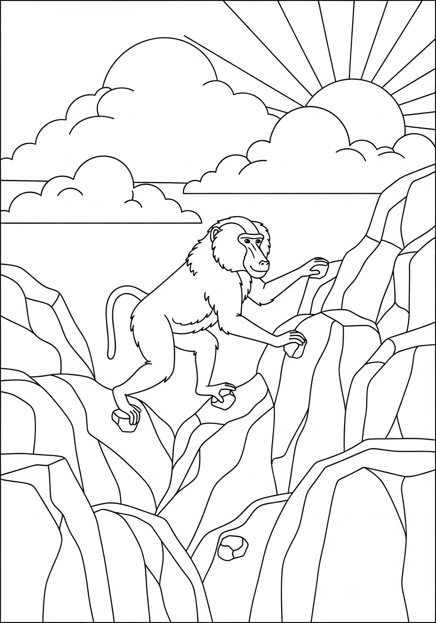 disegni babbuino facili da colorare