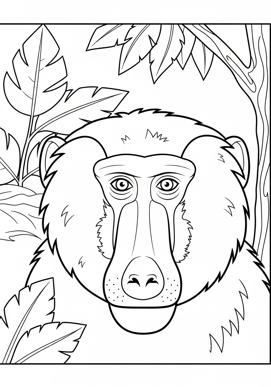 disegno babbuino da colorare per bambini 1