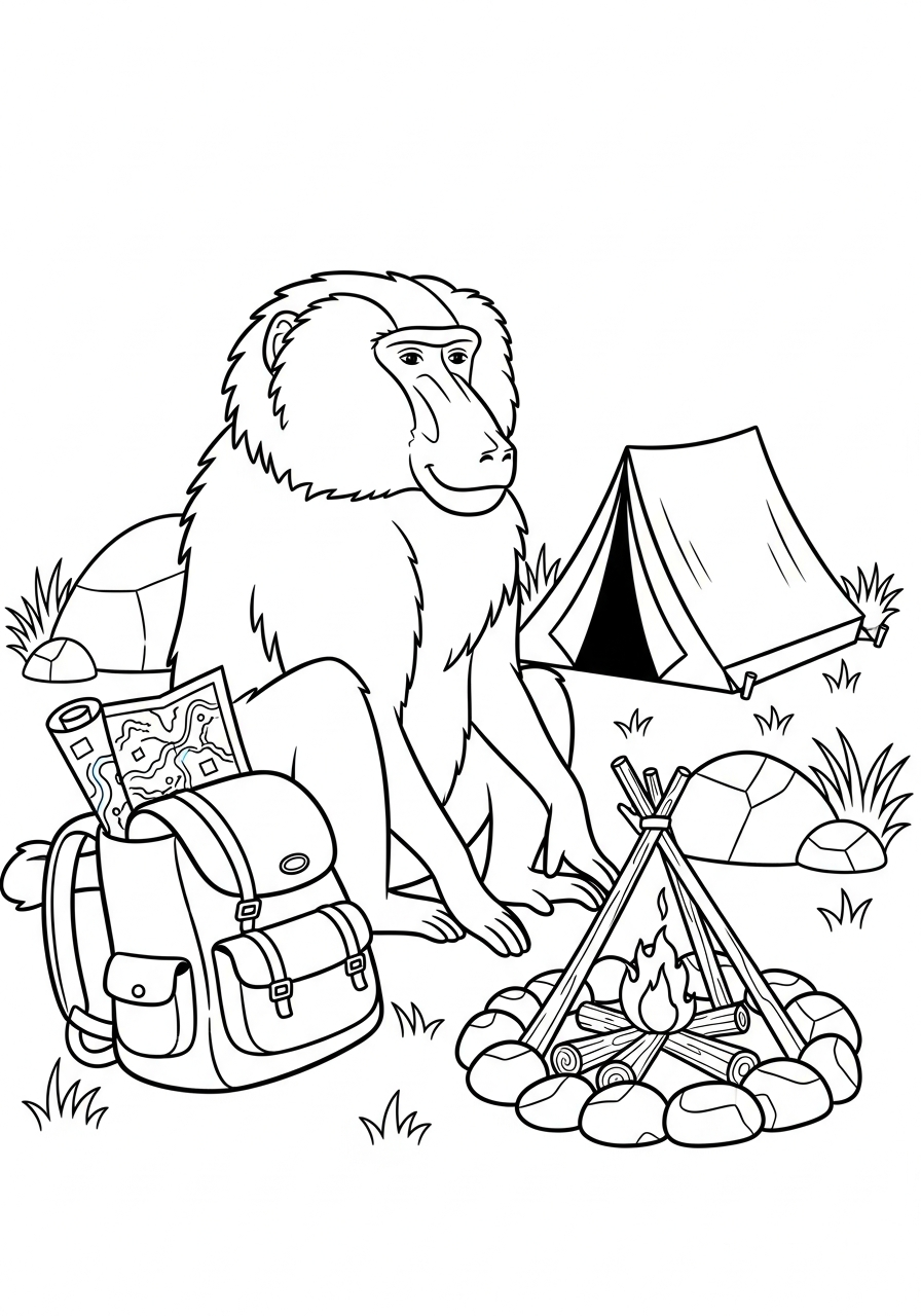 babbuino da colorare pdf gratis 1