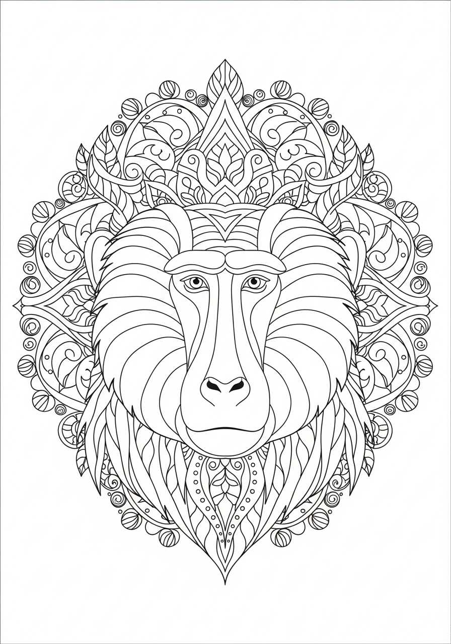 immagini da colorare di babbuino