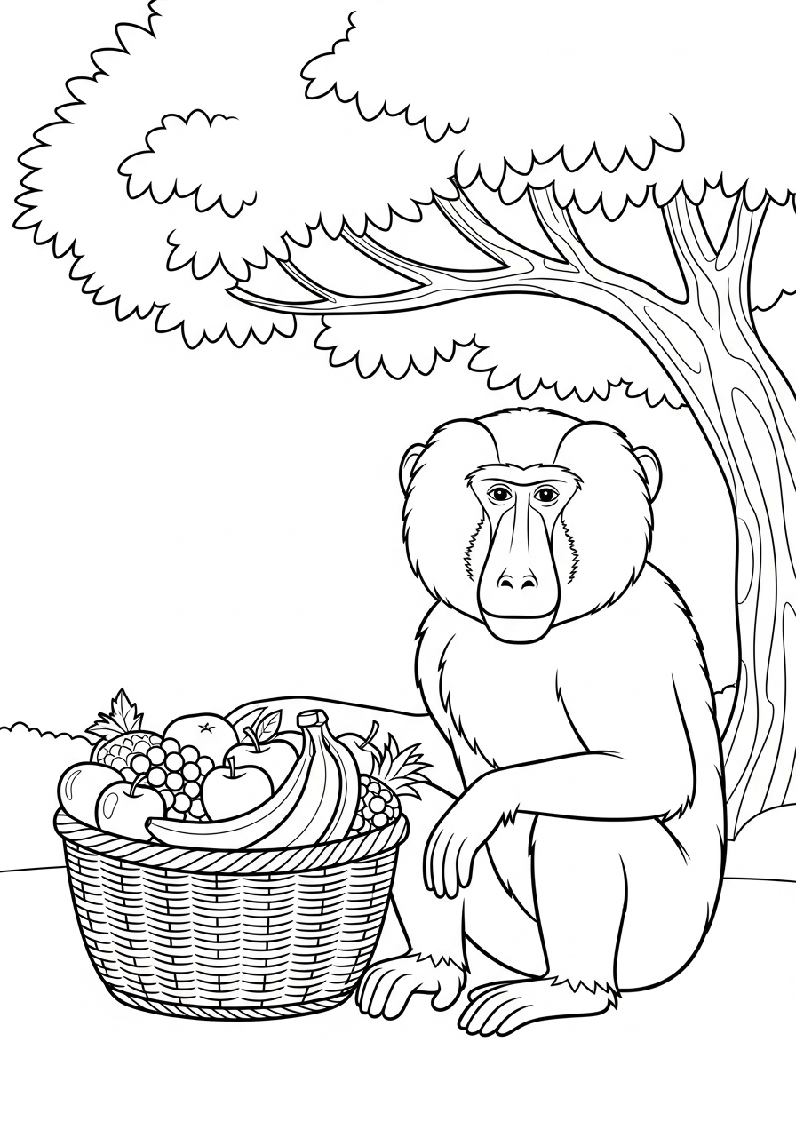 disegni di babbuino da colorare e stampare 3