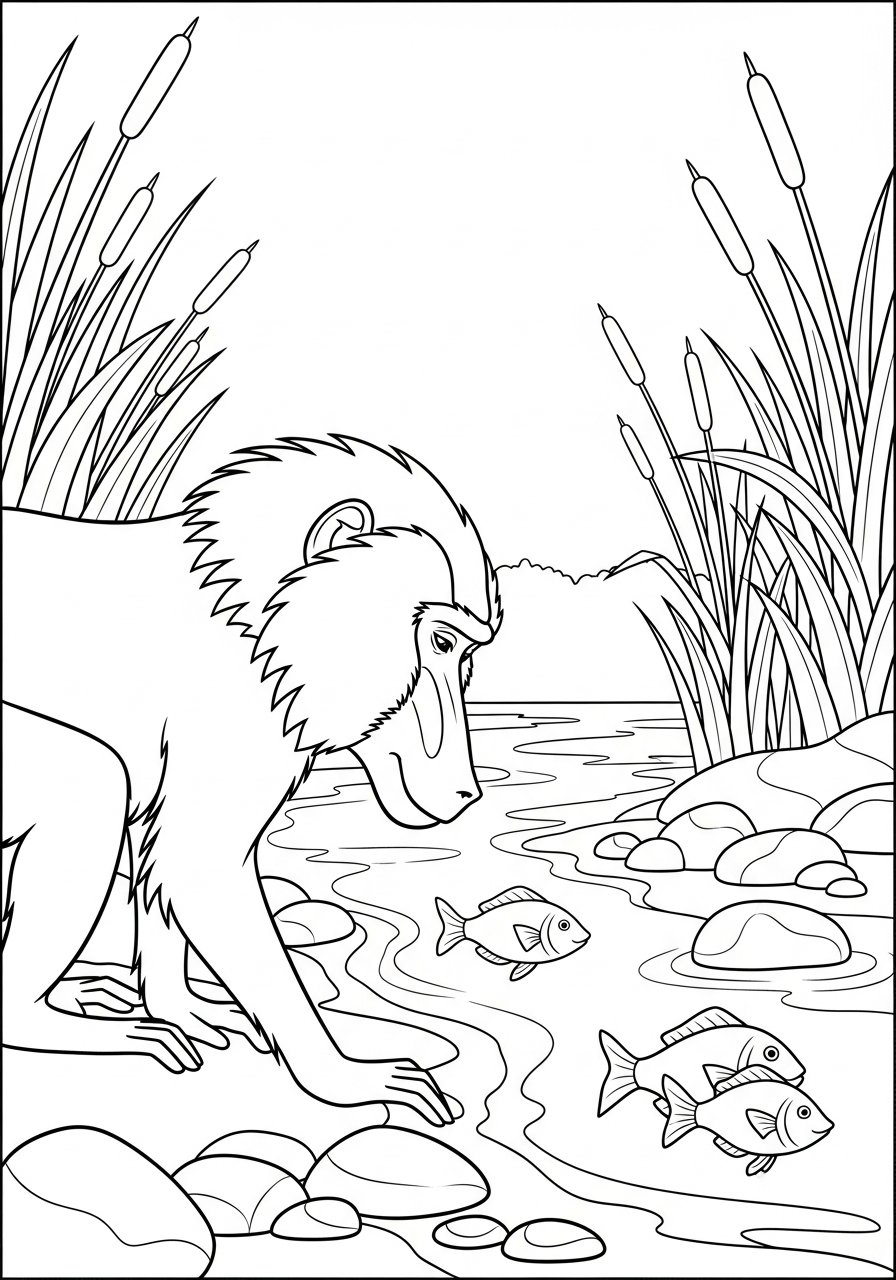 disegno babbuino da colorare per bambini 2