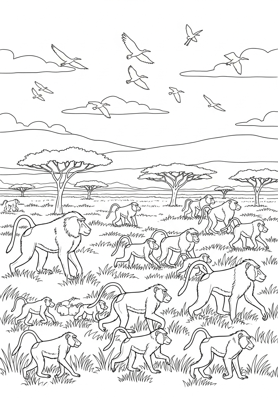 disegni di babbuino da colorare e stampare 1