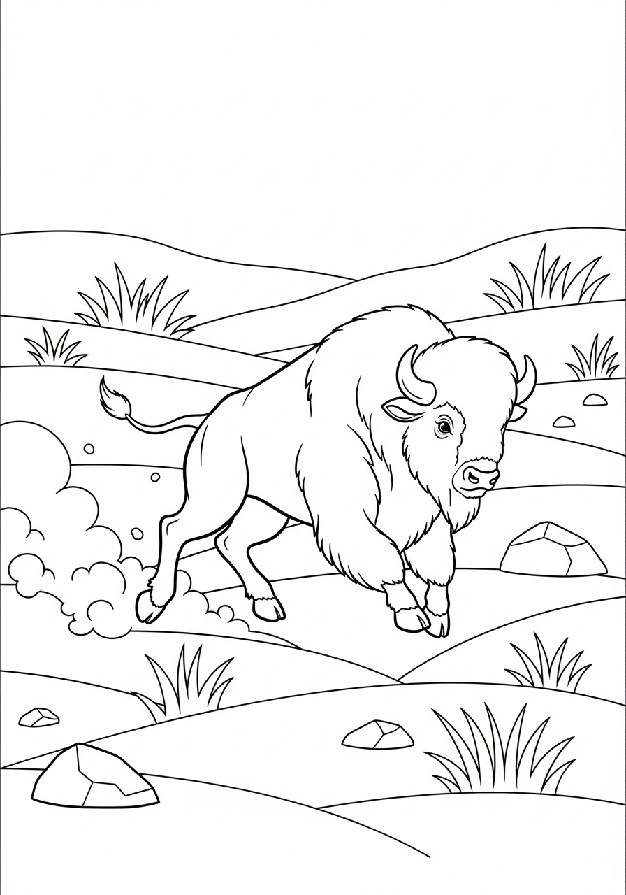 Bufalo 11 da colorare bufalo disegno facile bambini 1