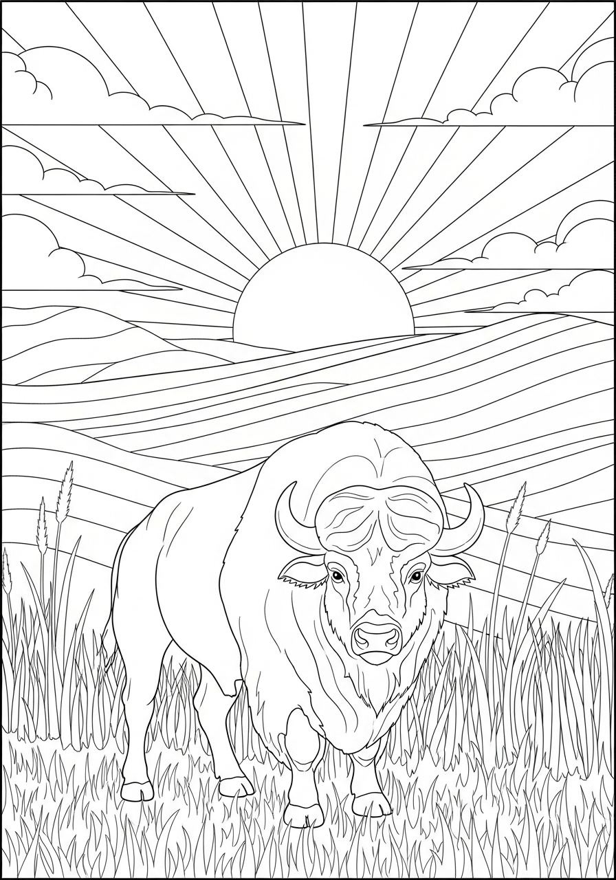 Bufalo 10 foto di bufalo da colorare