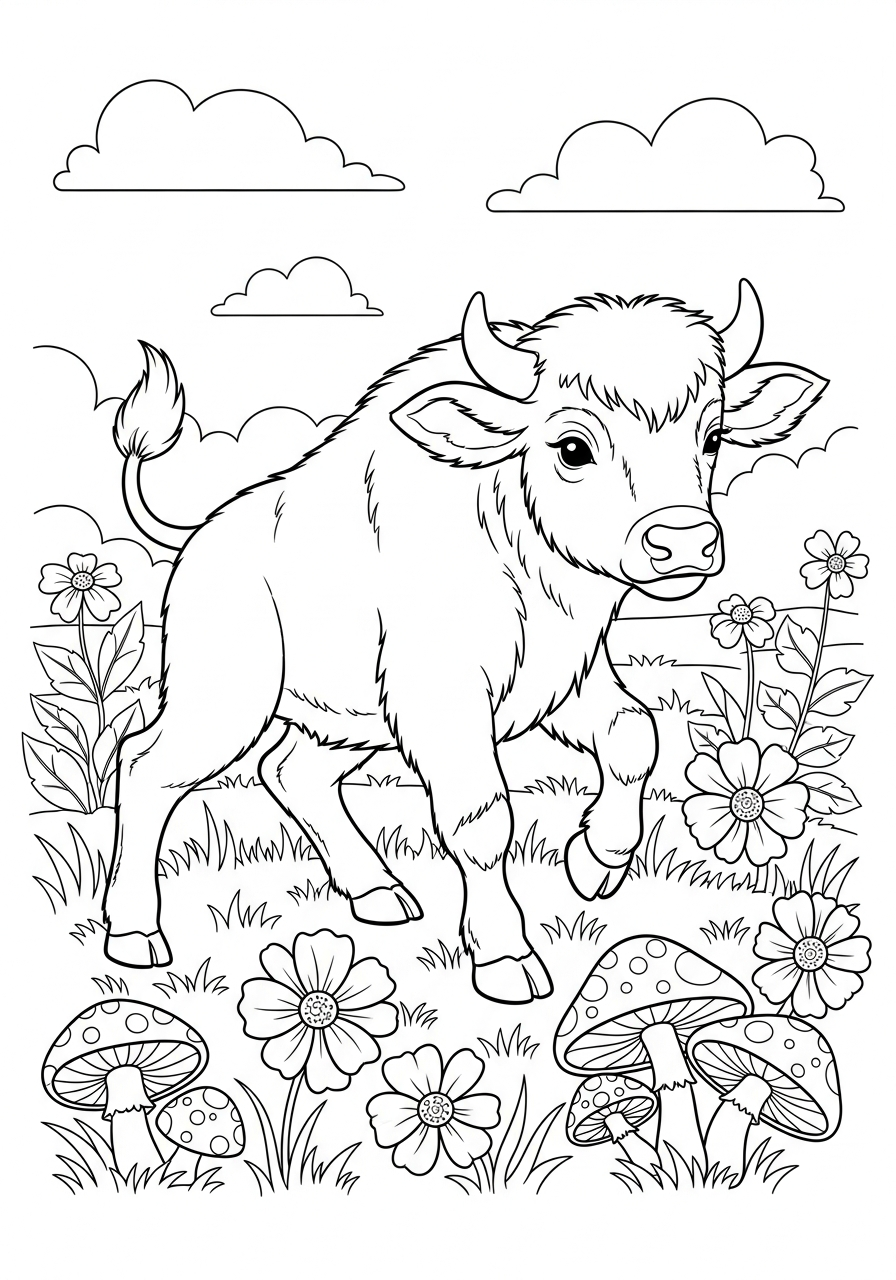 Bufalo 6 bufalo da colorare pdf gratis