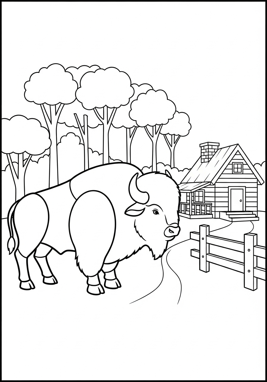 Bufalo 5 bufalo disegno facile da colorare
