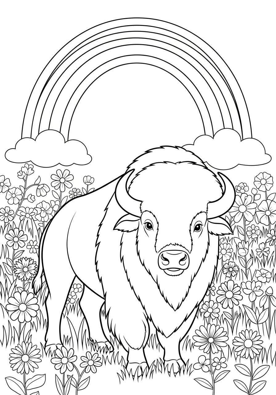 Bufalo 3 da colorare bufalo disegno facile bambini