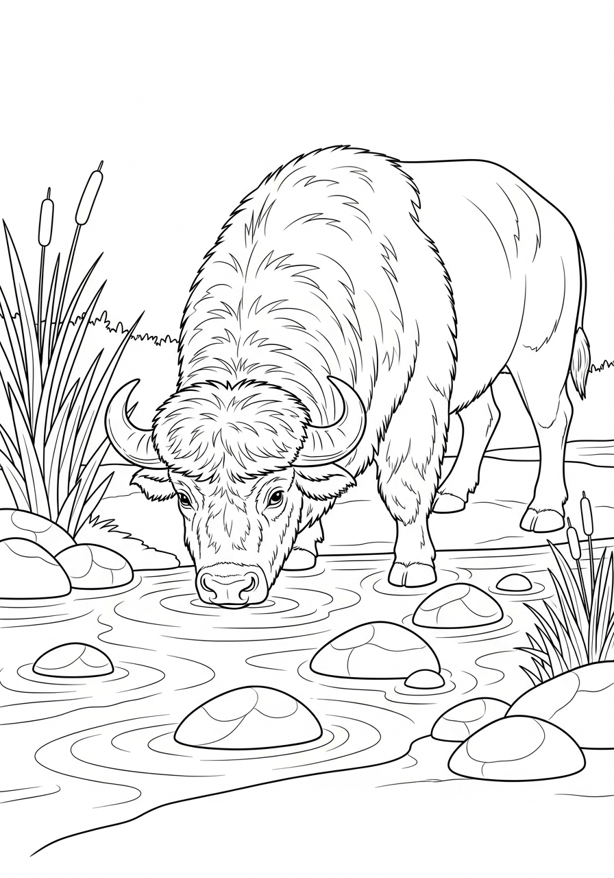 Bufalo 14 disegni bufalo da colorare gratis
