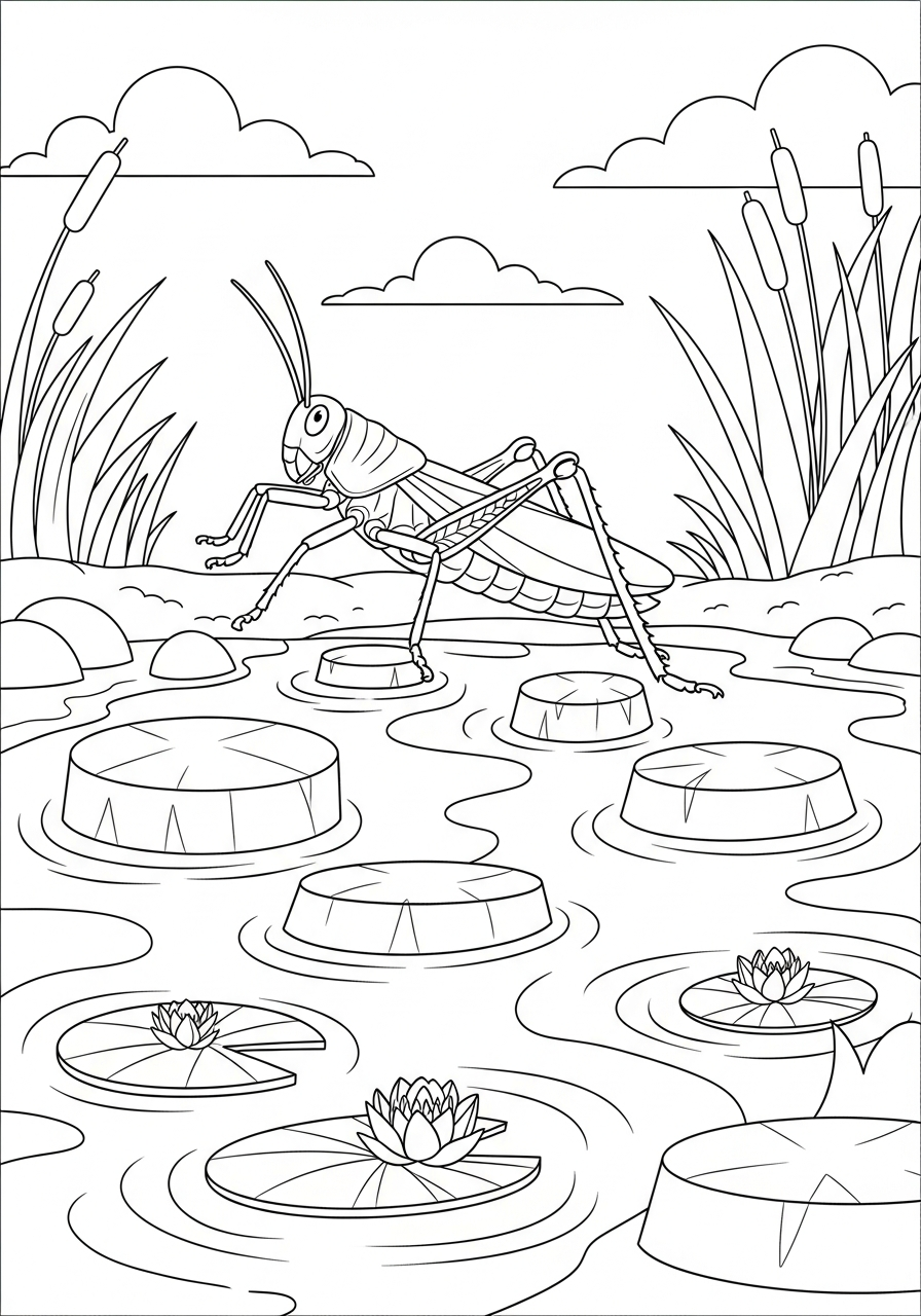 disegno cavalletta da colorare e stampare