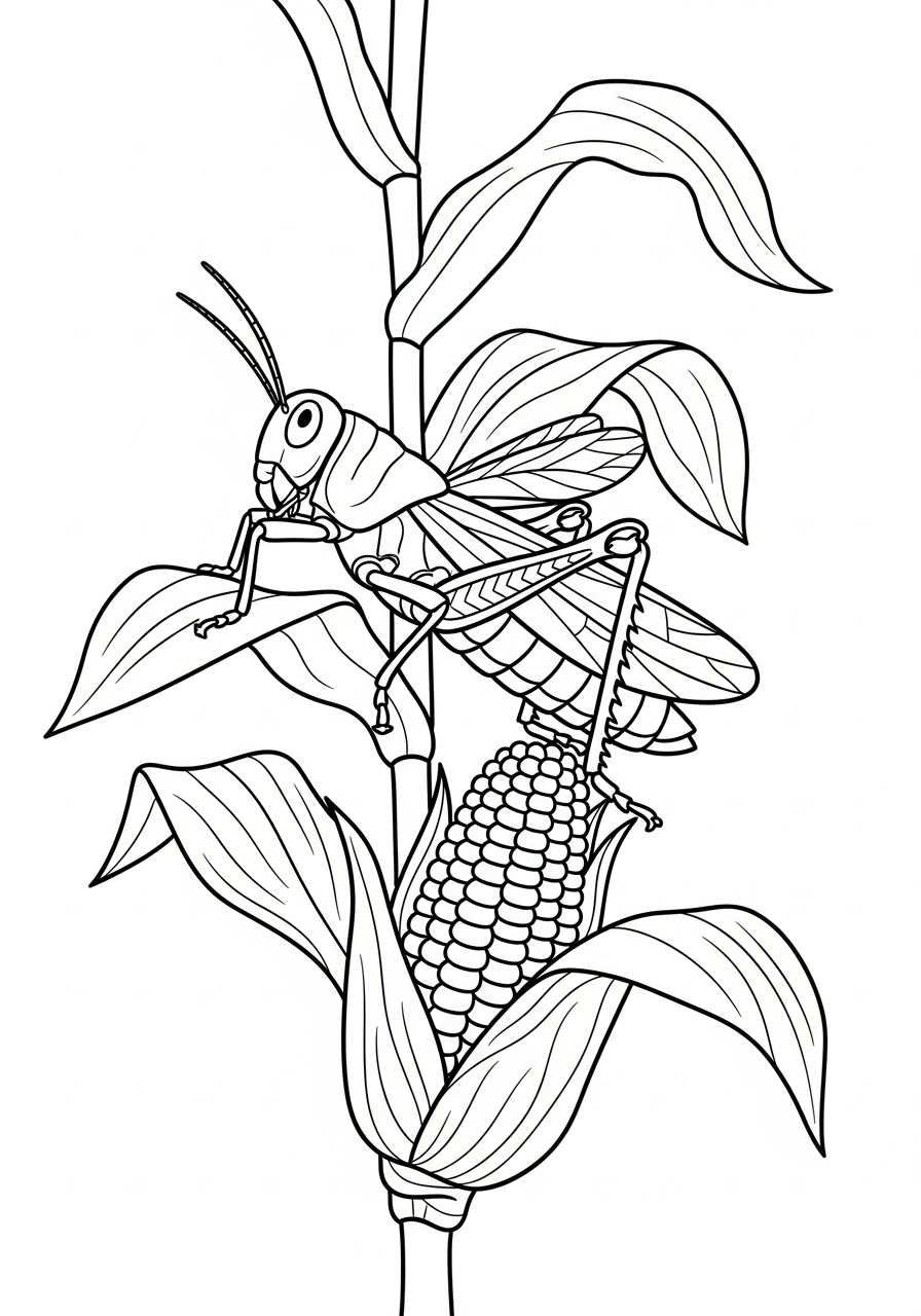 disegno cavalletta da colorare per bambini 1