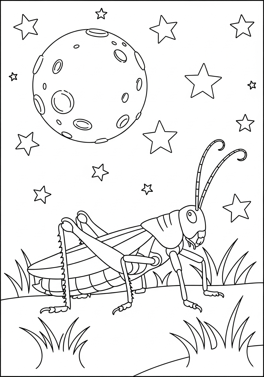 cavalletta da colorare facile