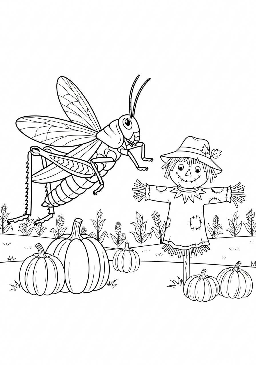 disegni da colorare cavalletta