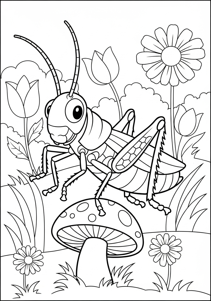 cavalletta disegno facile da colorare 1