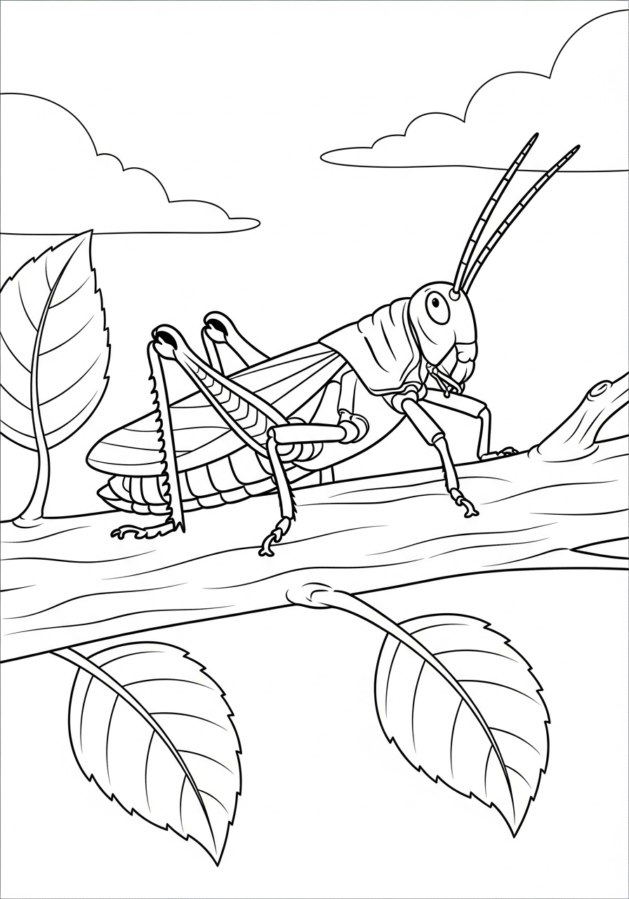 cavalletta da colorare e stampare gratis