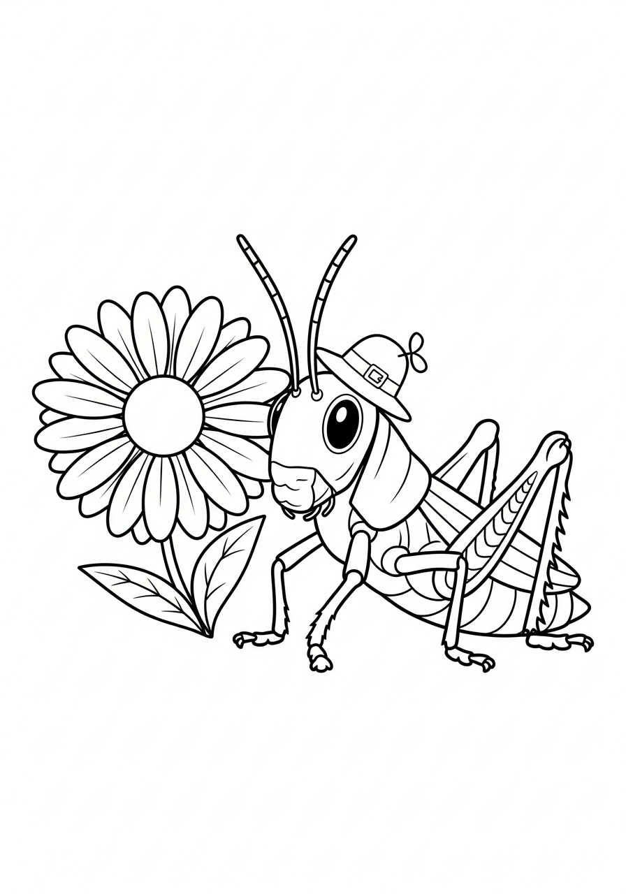 cavalletta disegno facile da colorare