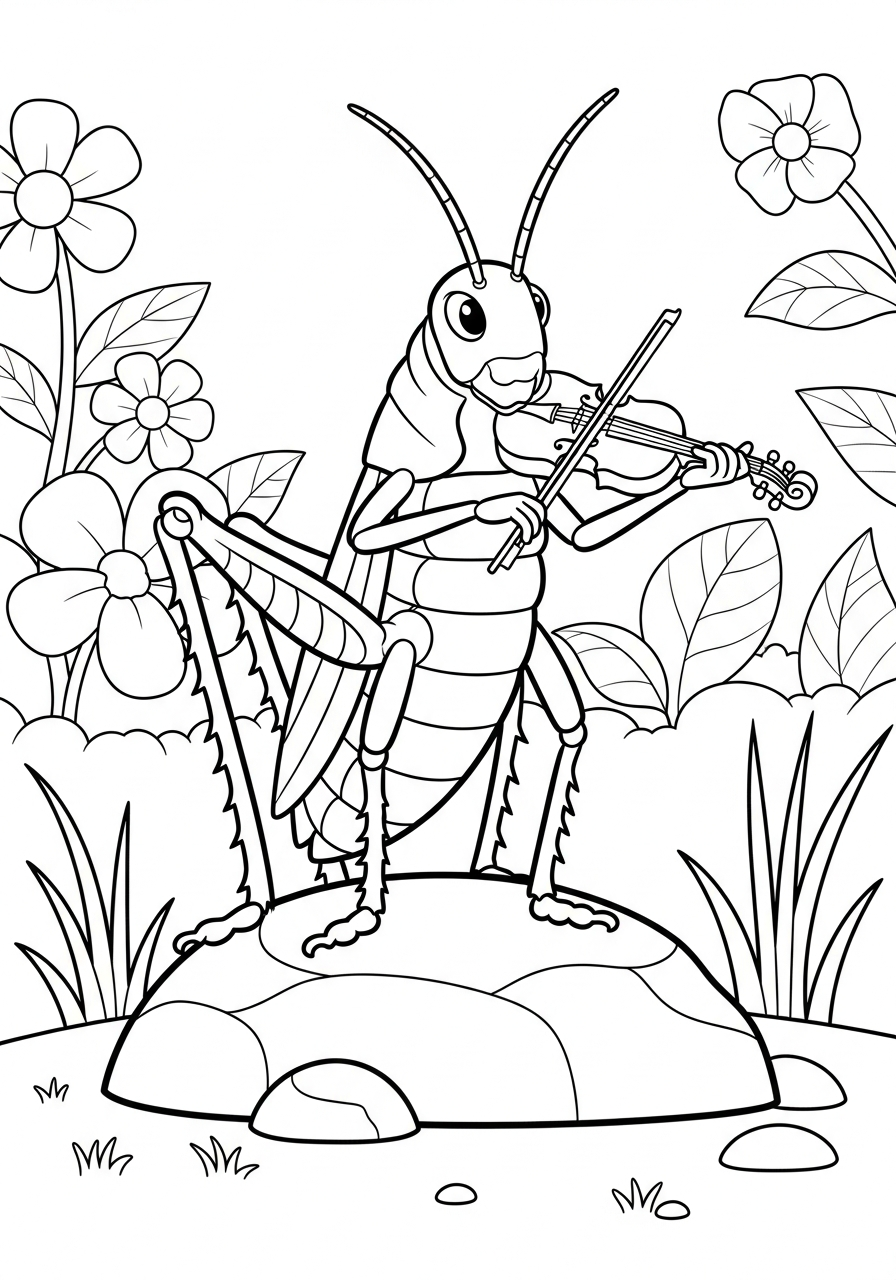 disegno di cavalletta da stampare e colorare