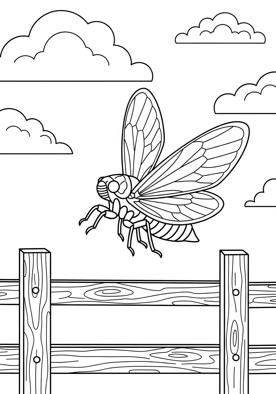 disegno di cicala da stampare e colorare