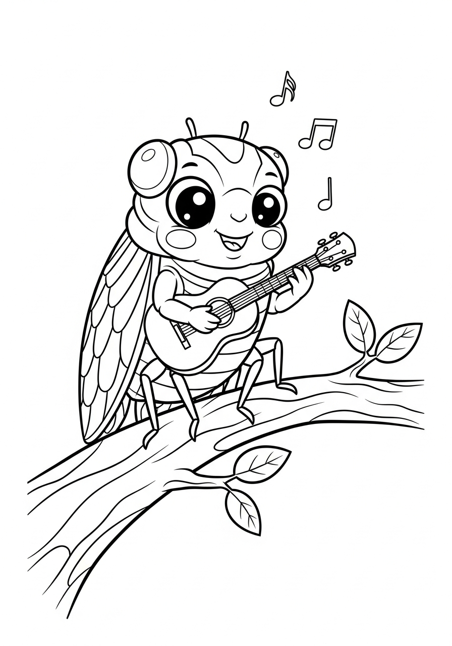 disegni da colorare cicala pdf