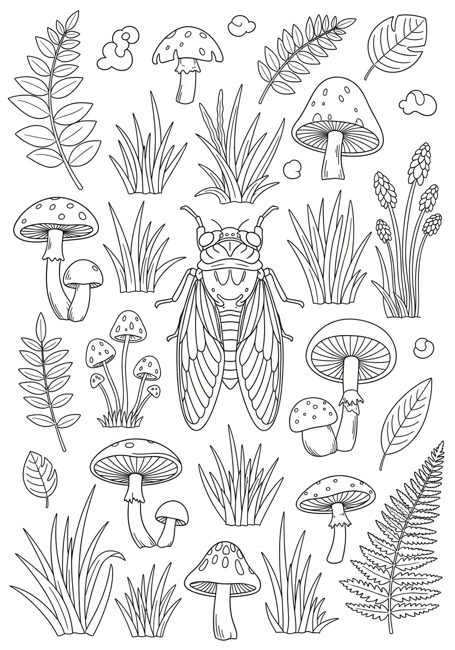 cicala da colorare e stampare gratis