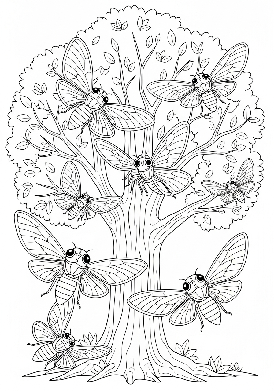 cicala da colorare per bambini