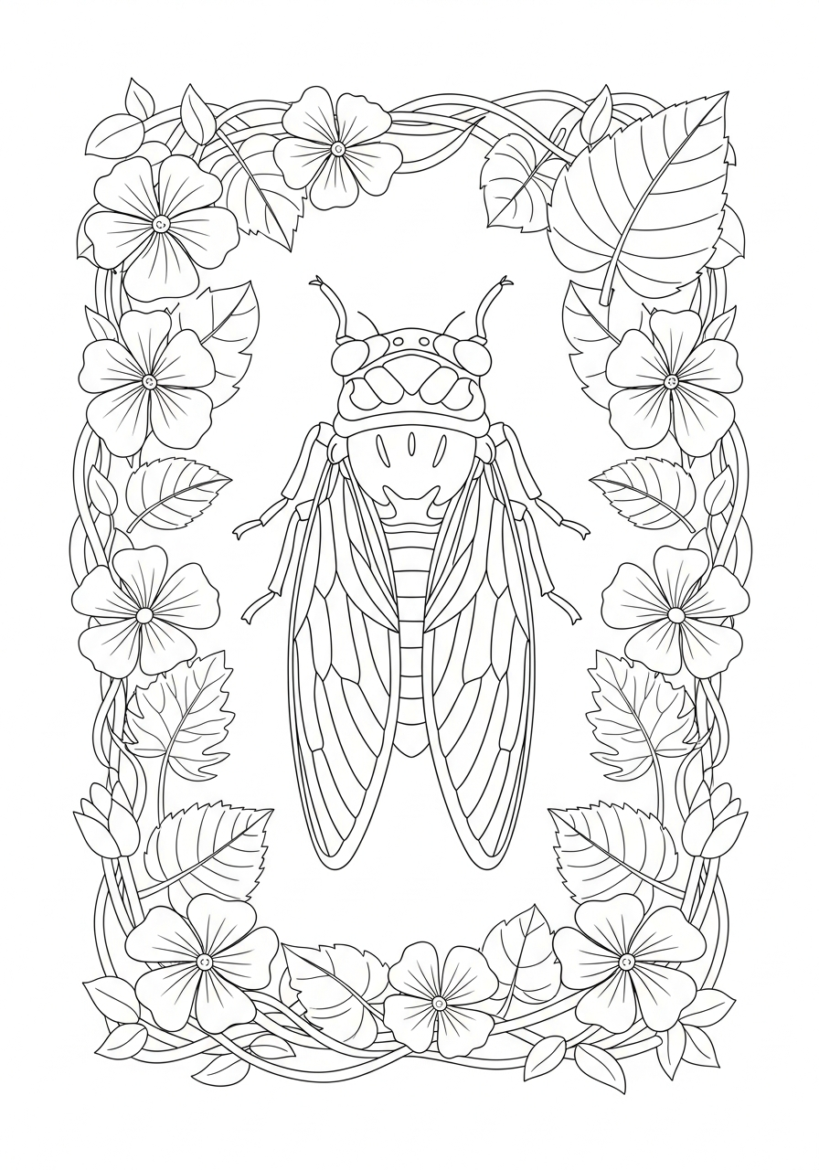 disegni da colorare gratis cicala