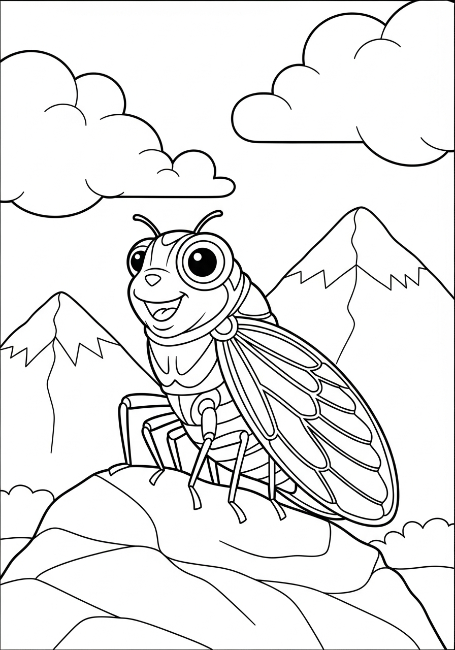 immagini da stampare e colorare di cicala