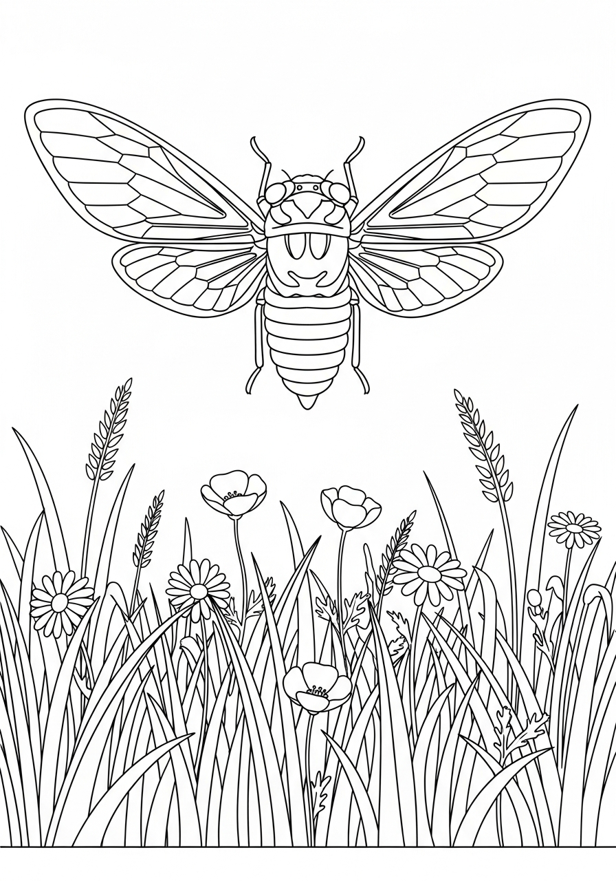 disegni cicala da colorare pdf