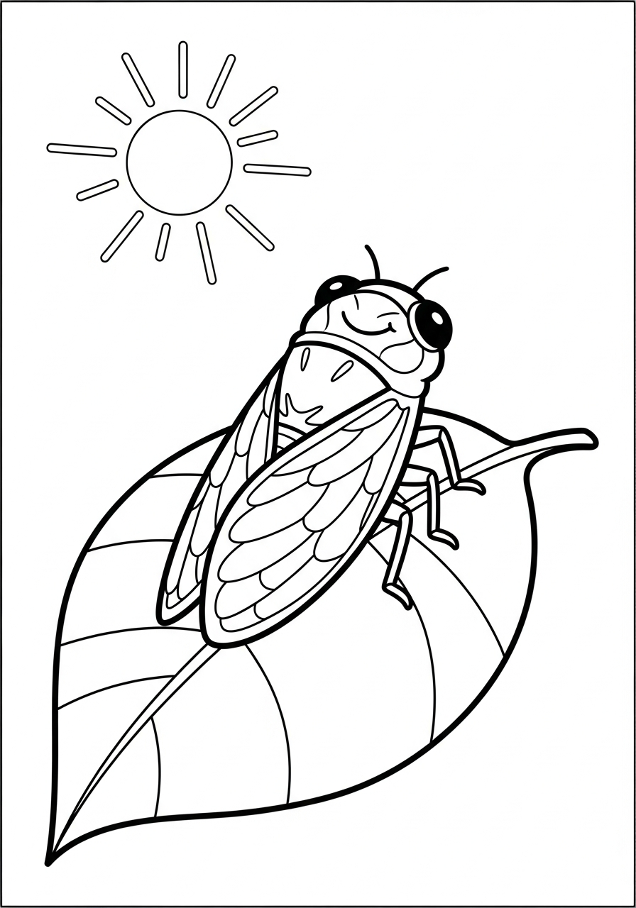 disegni da colorare cicala per bambini