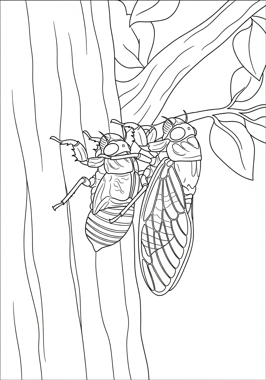 cicala da stampare e colorare gratis