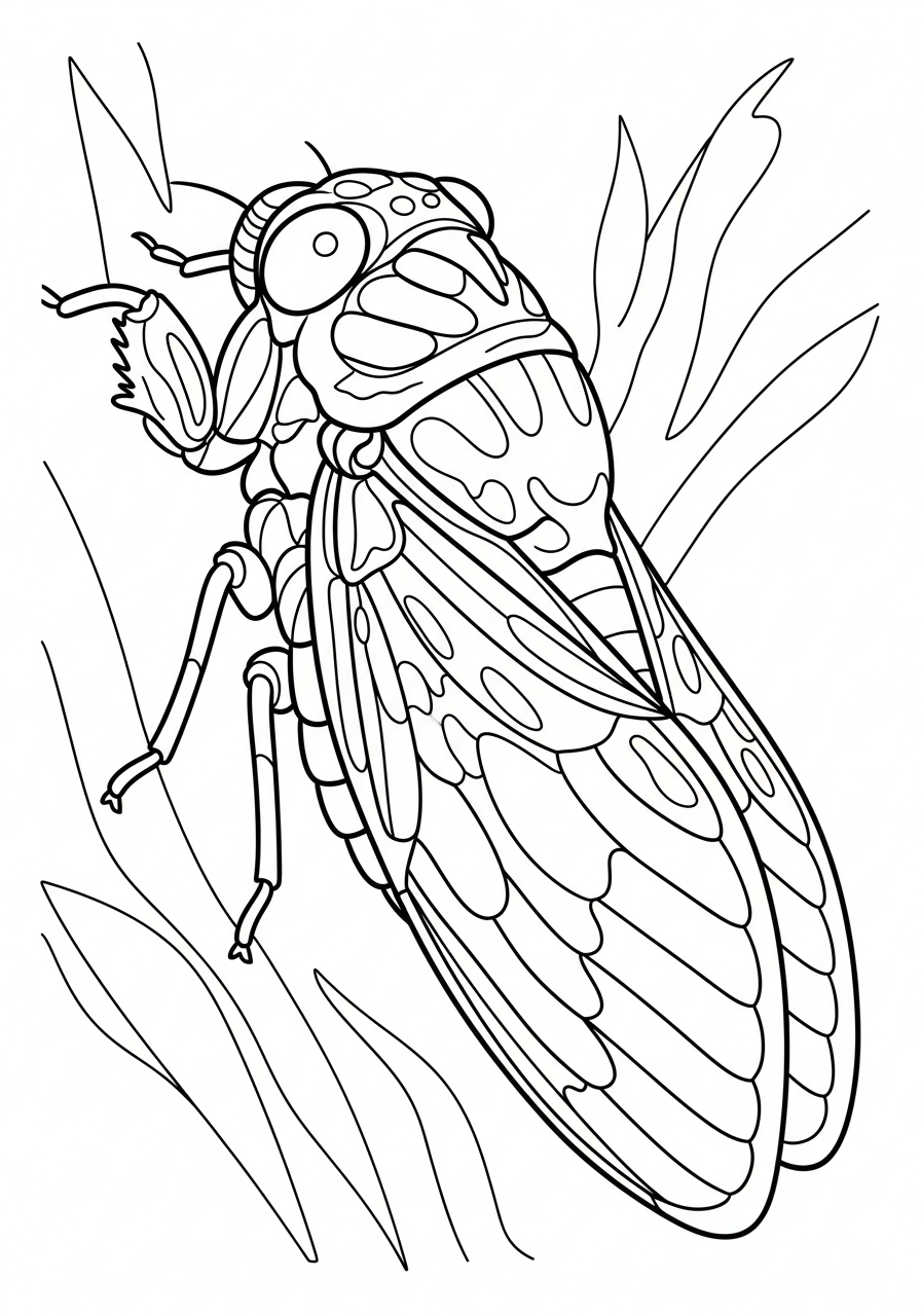 cicala da colorare pdf gratis