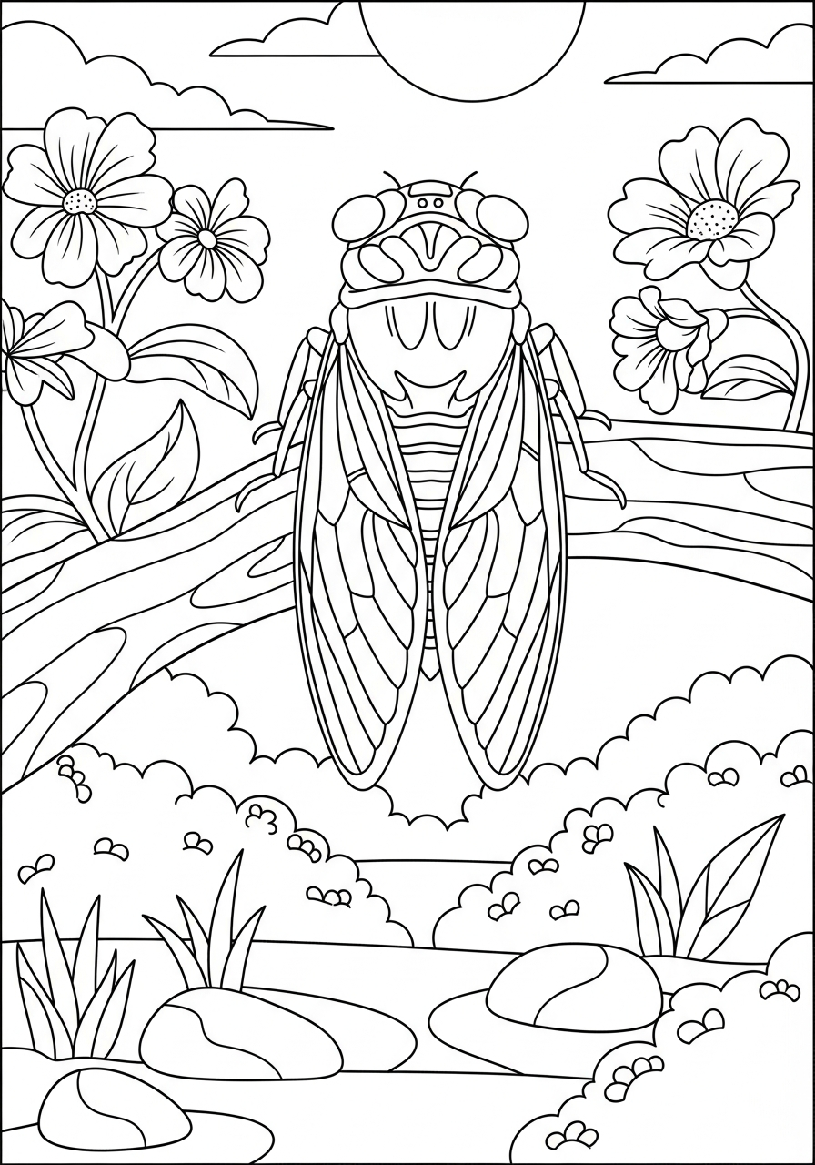 immagini da colorare di cicala