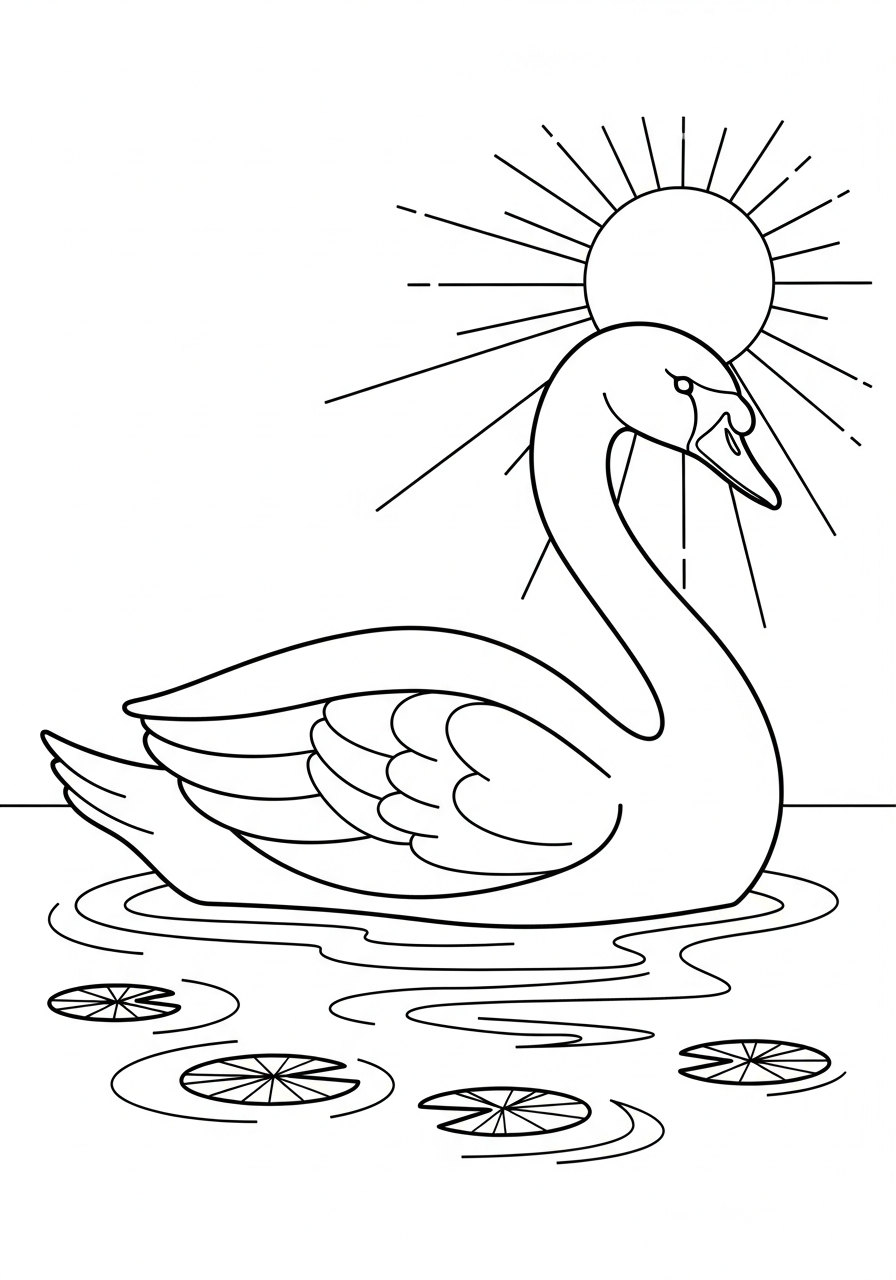immagini da colorare cigno gratis 1