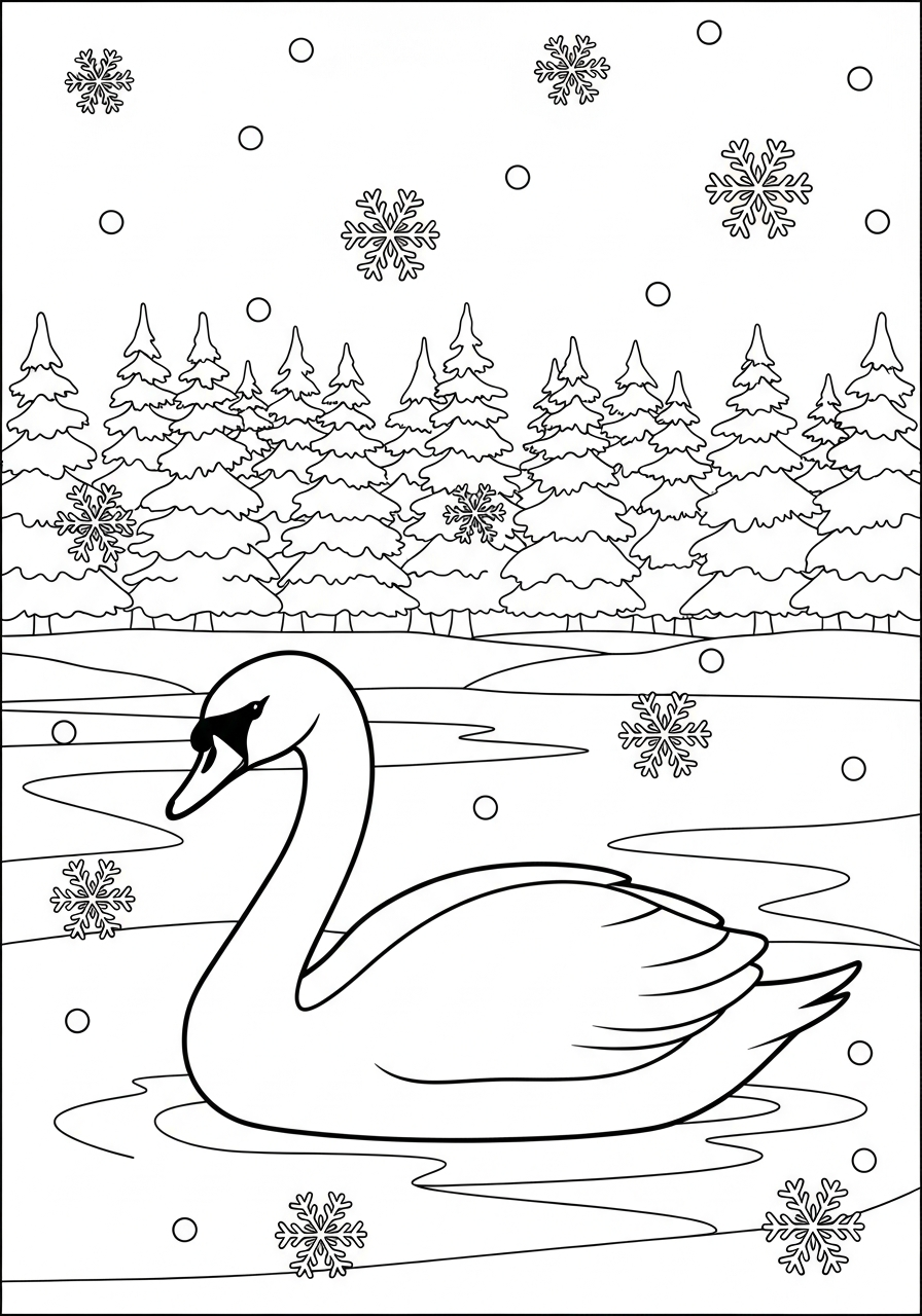 stampe da colorare per bambini cigno