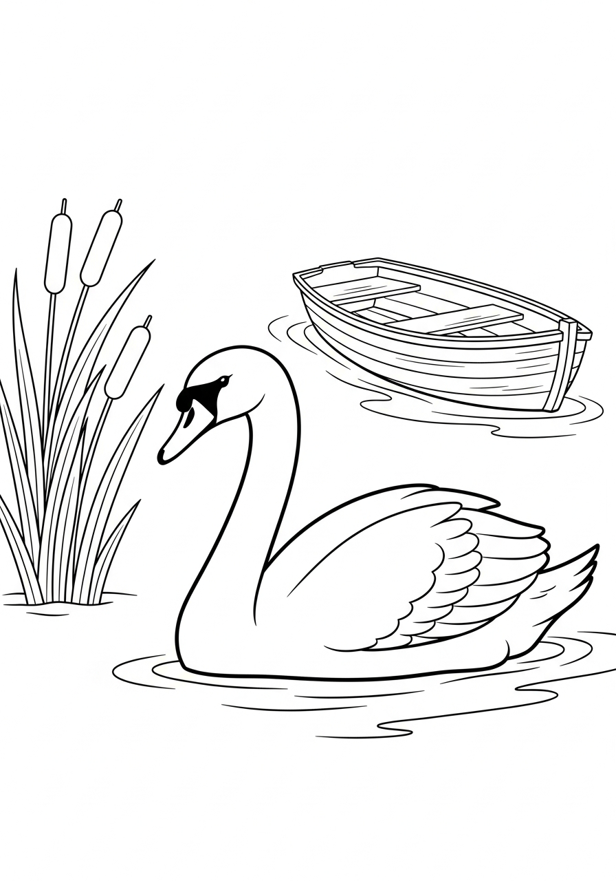 foto di cigno da colorare