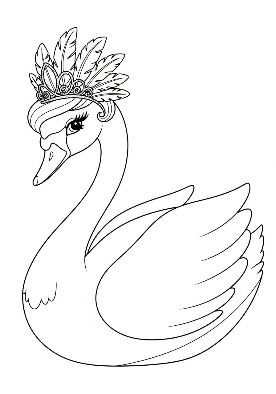 immagine cigno da colorare