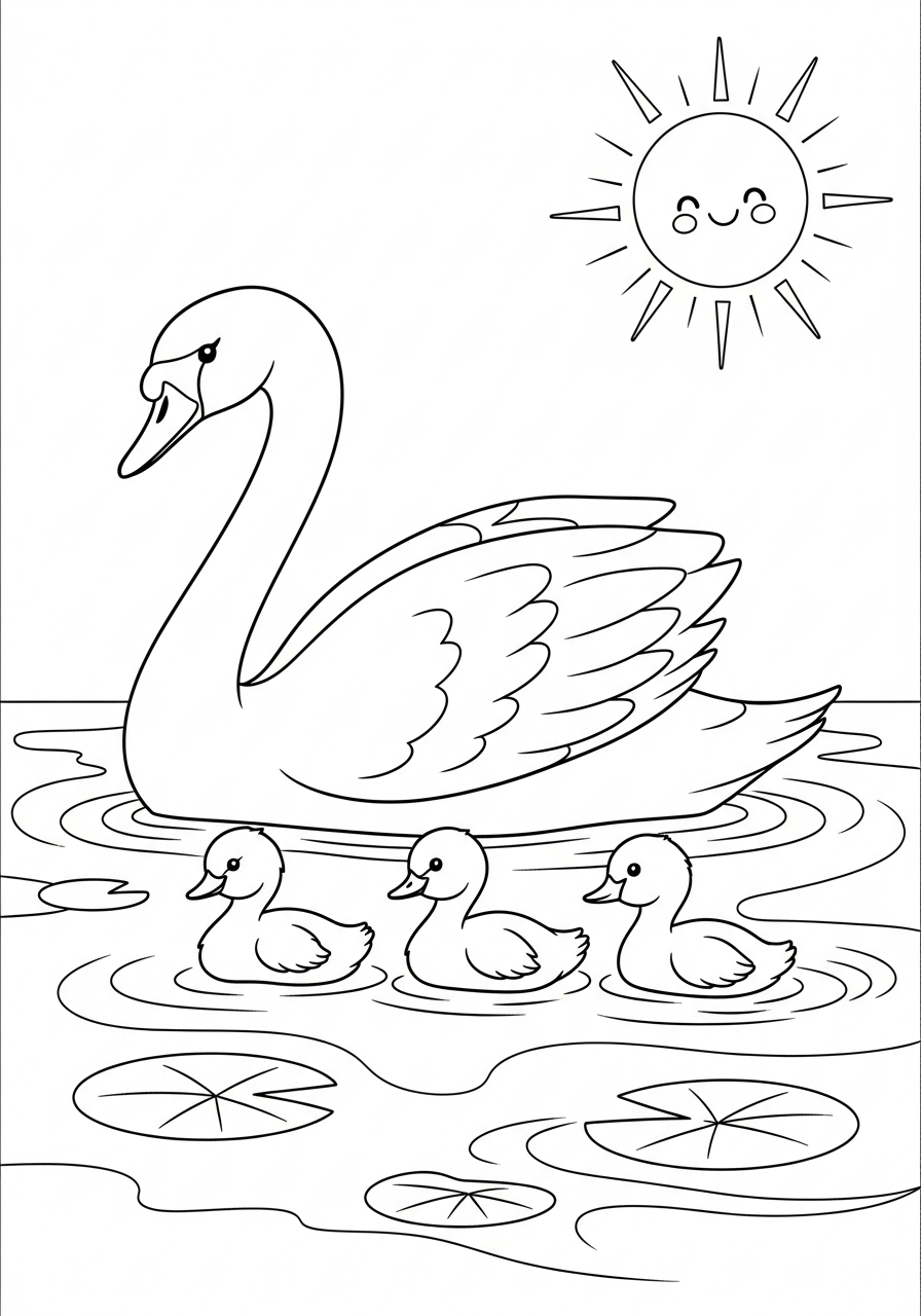 immagini da colorare di cigno