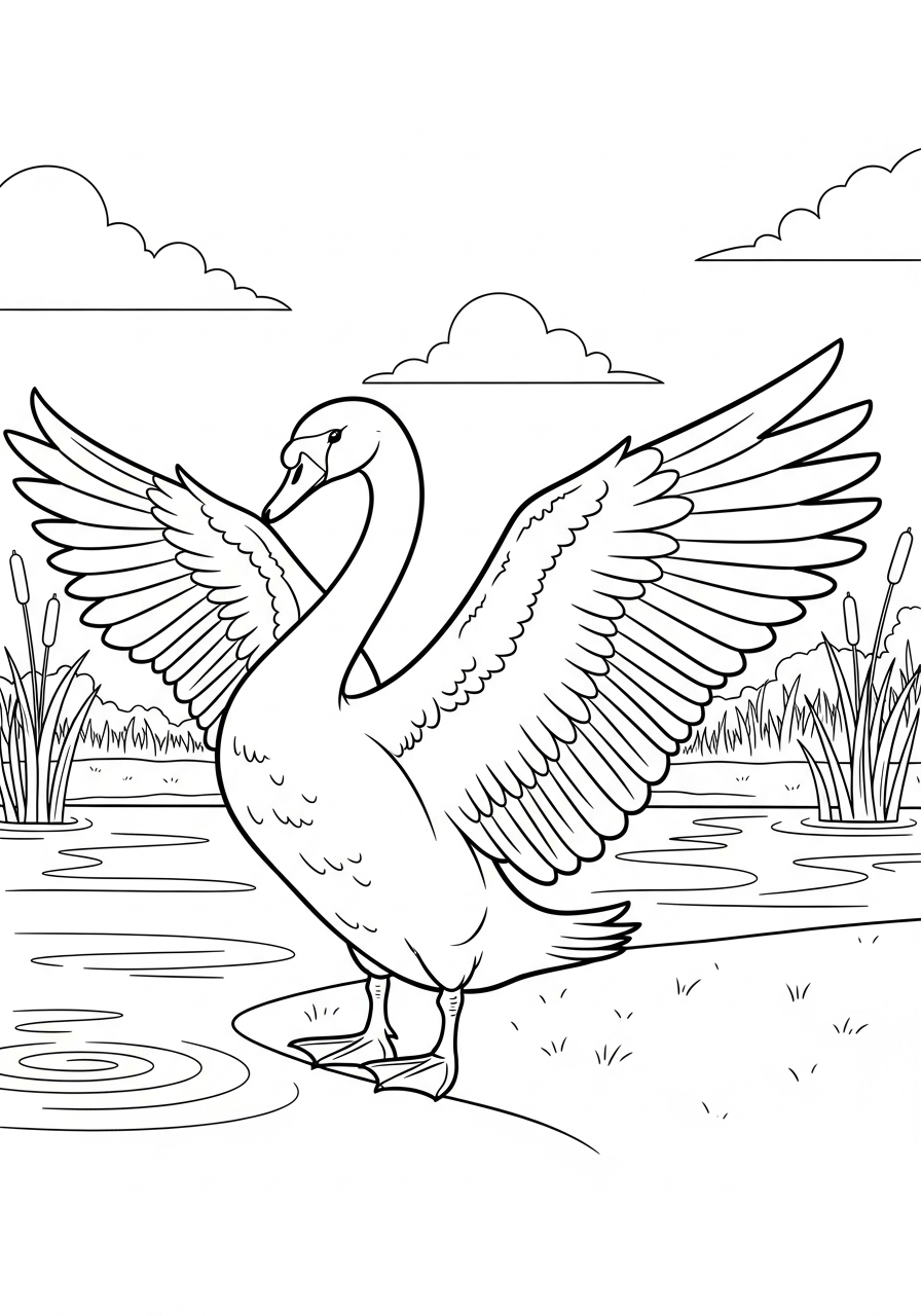 disegno cigno da colorare