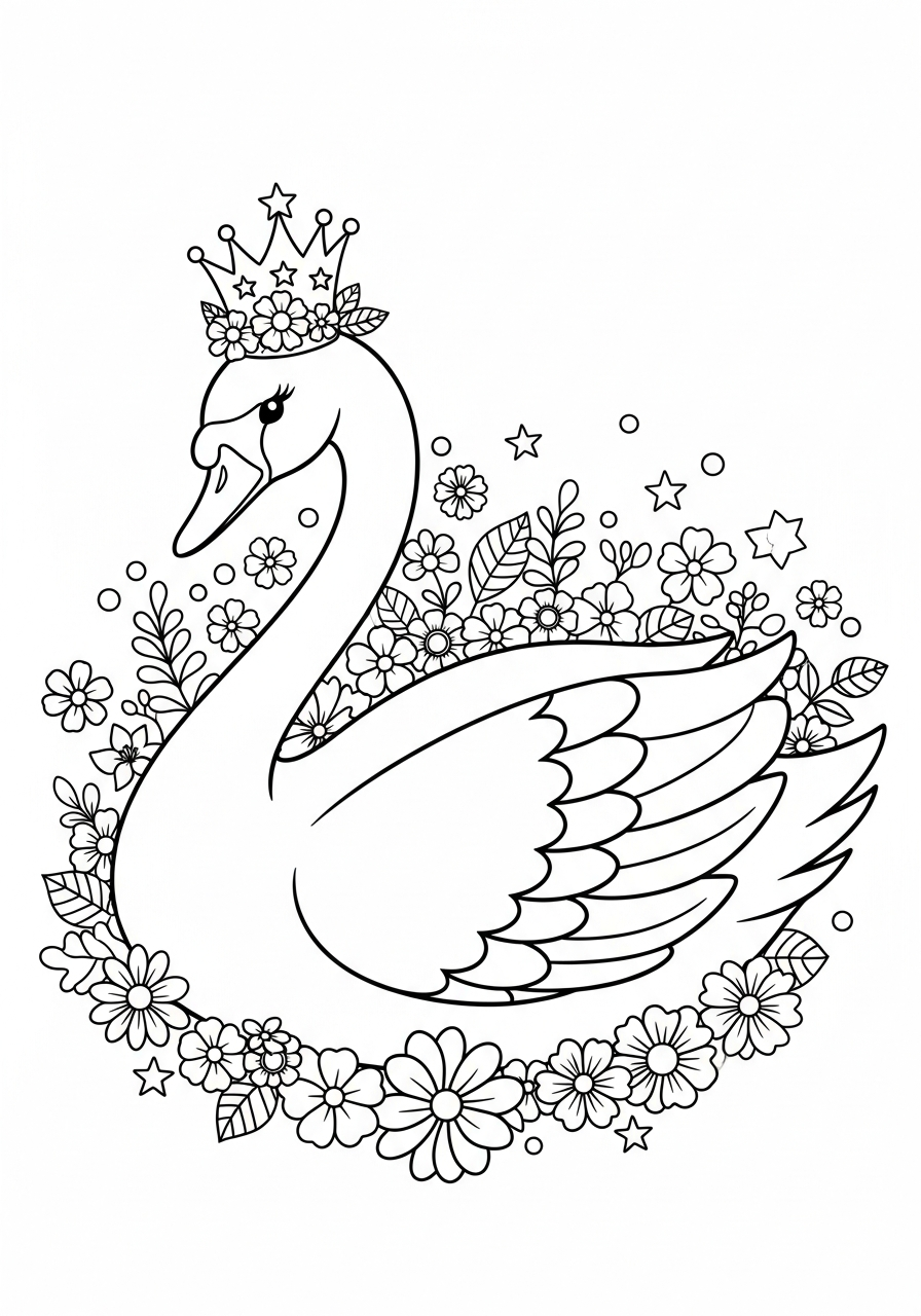 disegni di cigno da colorare 1