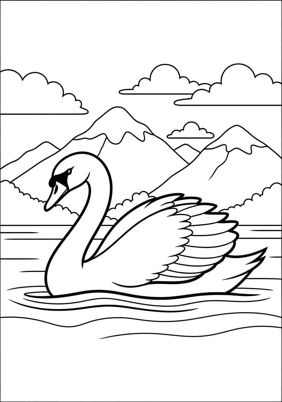 immagini da colorare cigno gratis