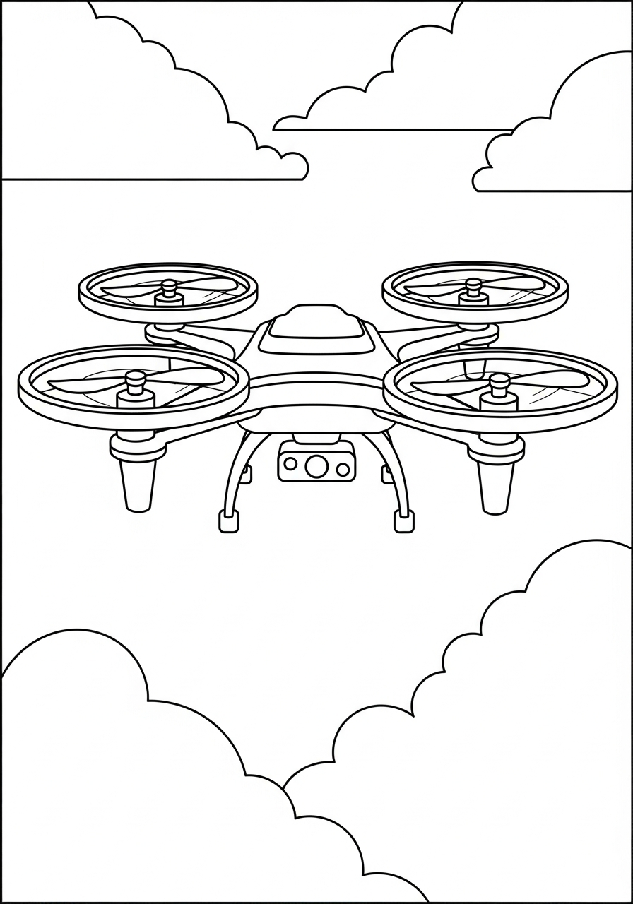 Drone 21 disegno di drone da stampare e colorare 1
