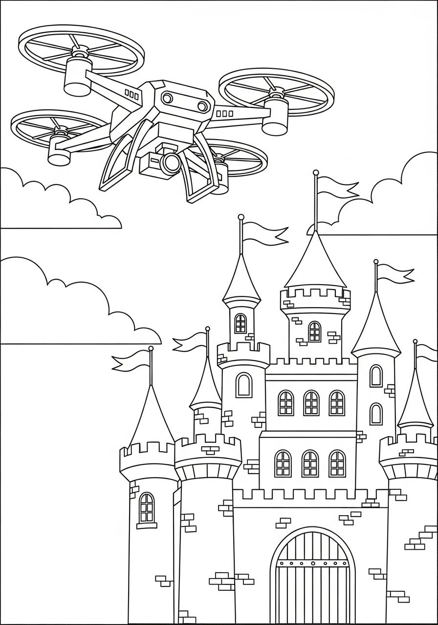 Drone 6 drone da colorare e stampare a4