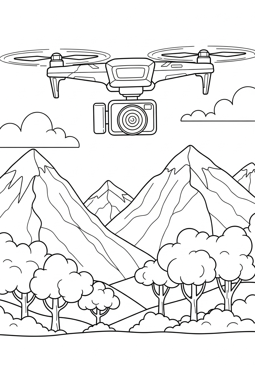 Drone 19 da colorare drone disegno facile bambini