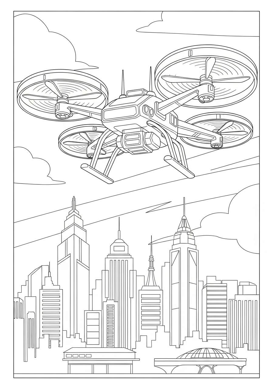 Drone 15 disegni da colorare drone per bambini