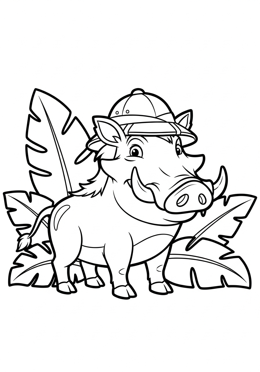 facocero disegno facile da colorare