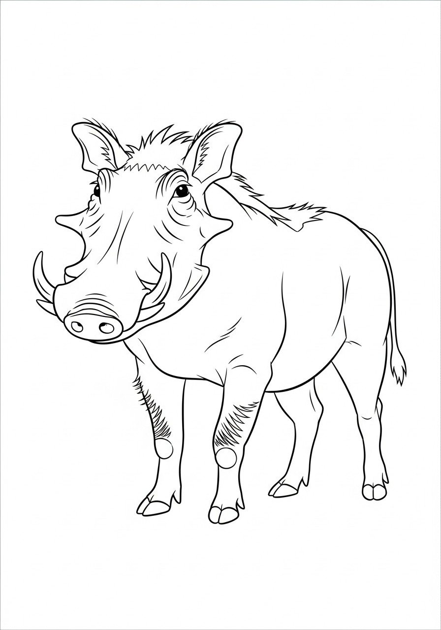 facocero disegno facile da colorare 1