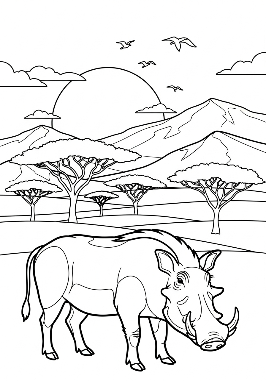 immagini da colorare di facocero