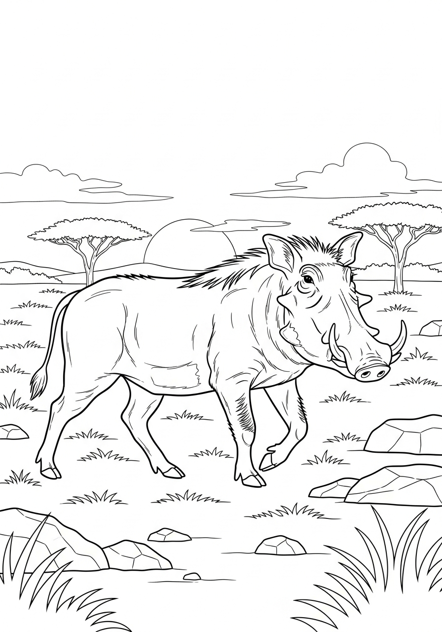 disegno di facocero da stampare e colorare 1