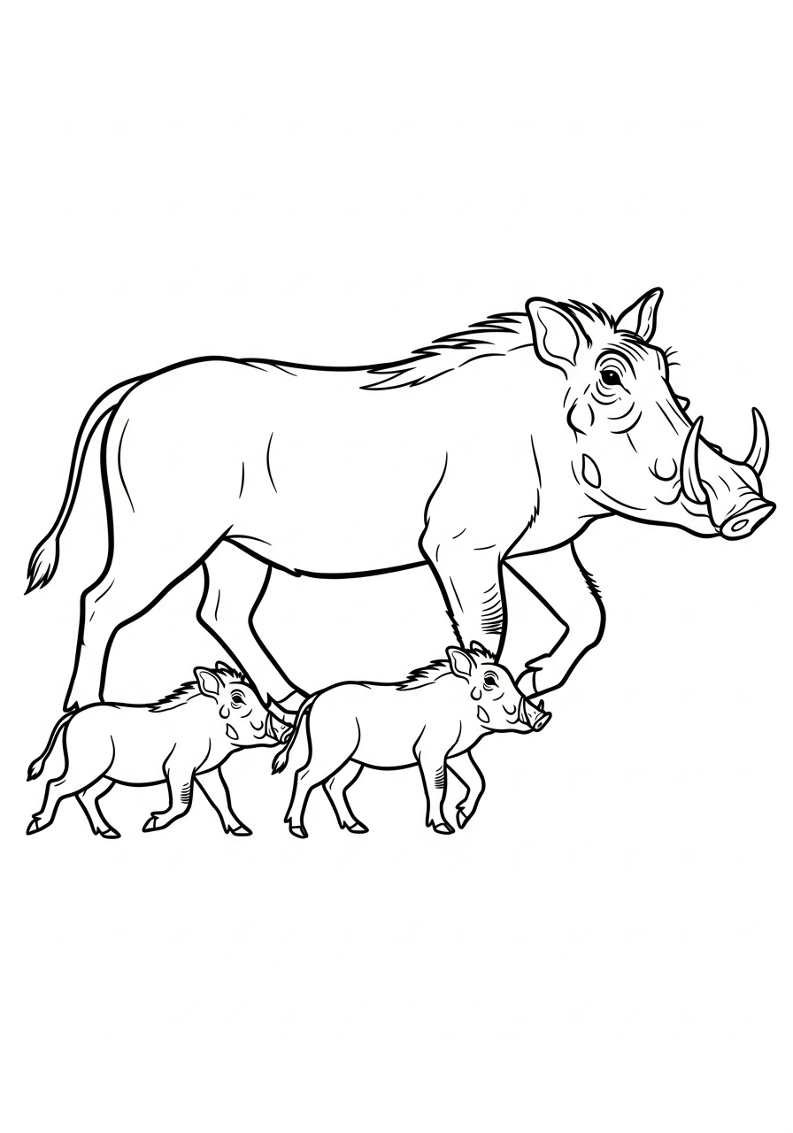 disegni di facocero da colorare per bambini