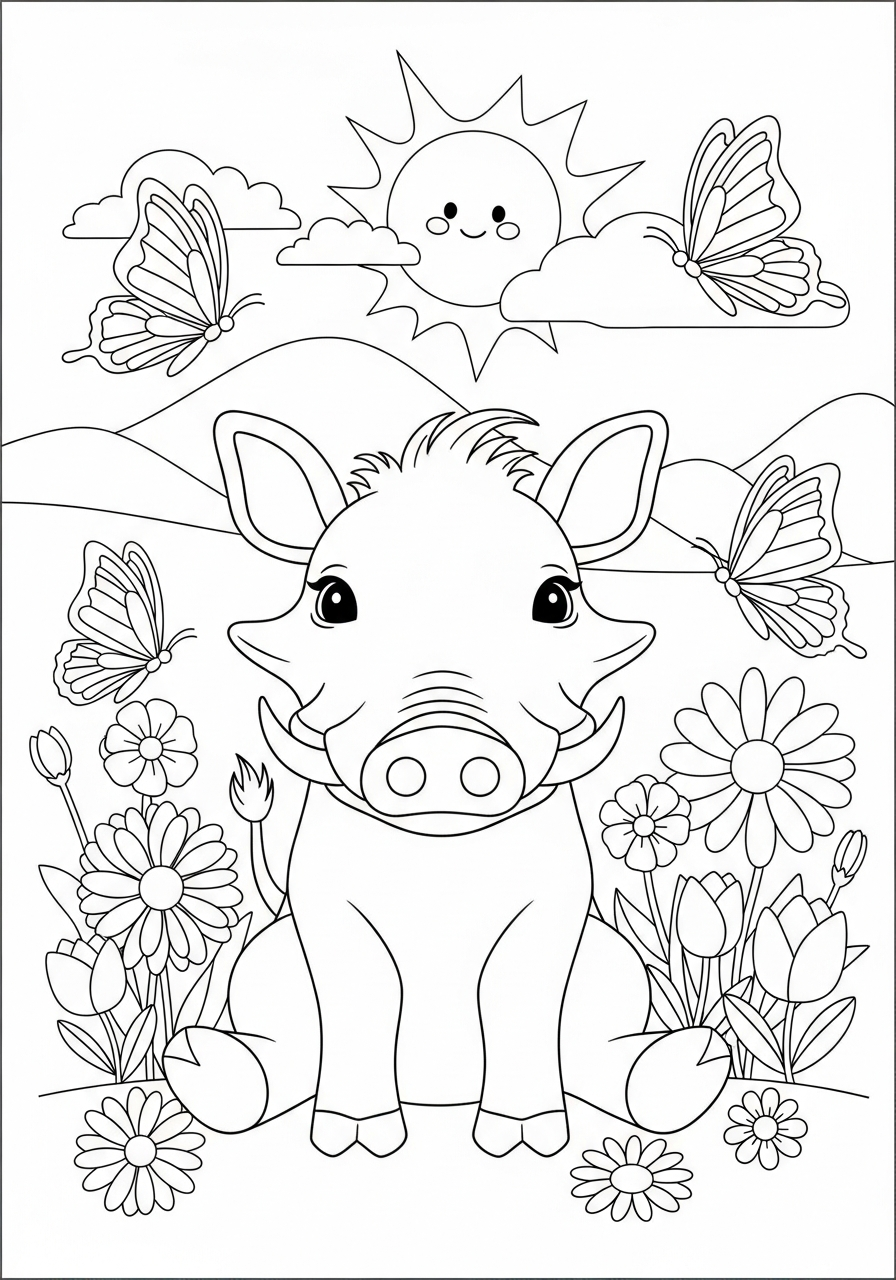 immagini da colorare di facocero 1